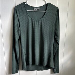 Athleta Top Women's Green Chi Dot Mesh Train Long Sleeve Sz L